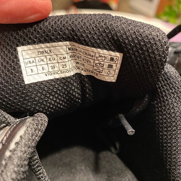 VIONIC 23MWALK SNEAKER size 8, black, NWT - Picture 12 of 12